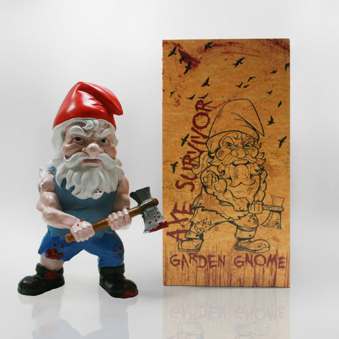 Zombie Survivor Garden Gnome Front with Box